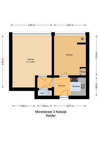 Floorplan - Merelstraat 3, 2225 PR Katwijk